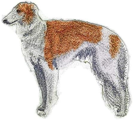 דיוקנאות כלבים מותאמים אישית מדהימים [Borzoi] ברזל רקמה על תיקון/תפירה [4.5 x 4.5] [תוצרת ארהב]